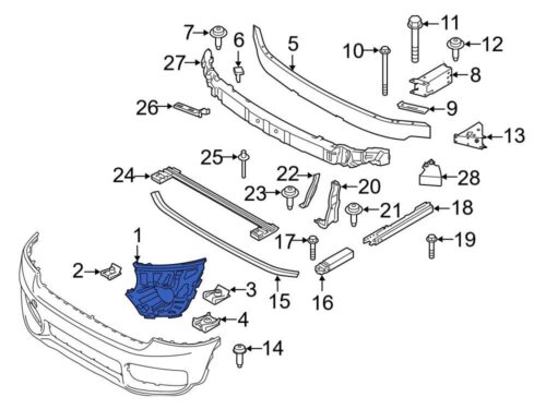front left bumper support